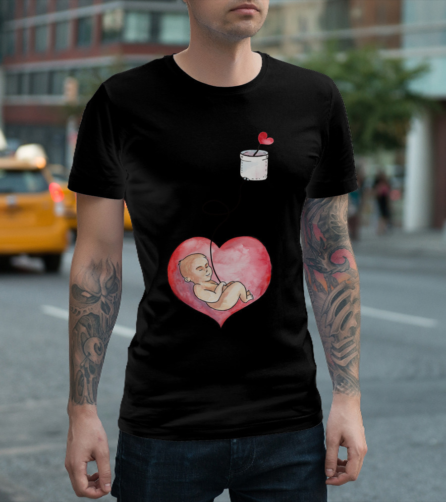 Mom And Baby Connected Through Heart String T-Shirt