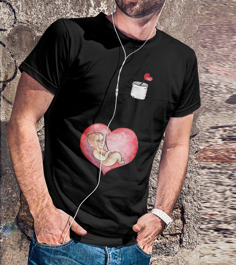 Mom And Baby Connected Through Heart String T-Shirt
