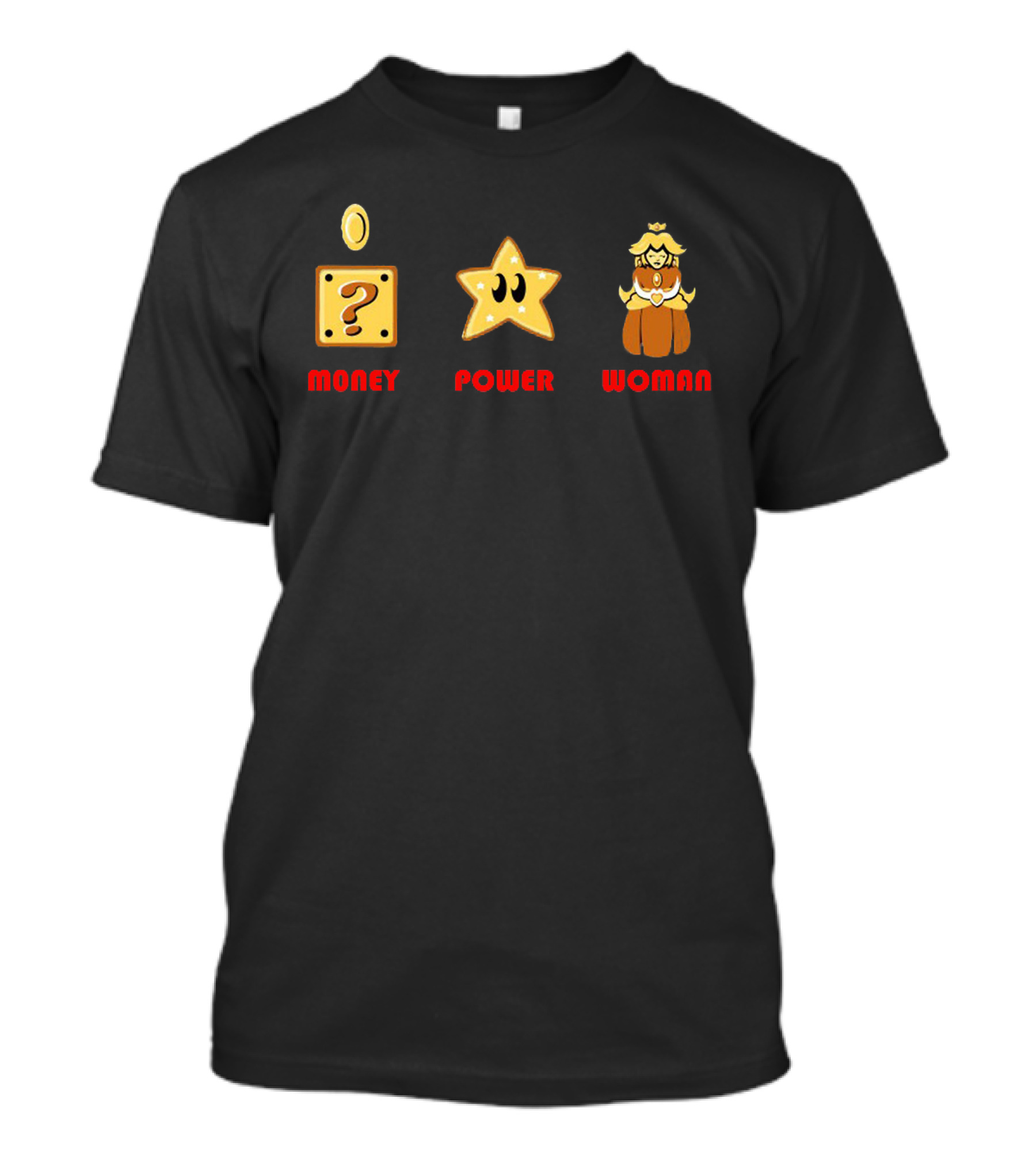 Money Power Woman Super Mario Bros Iconic Symbols T-Shirt