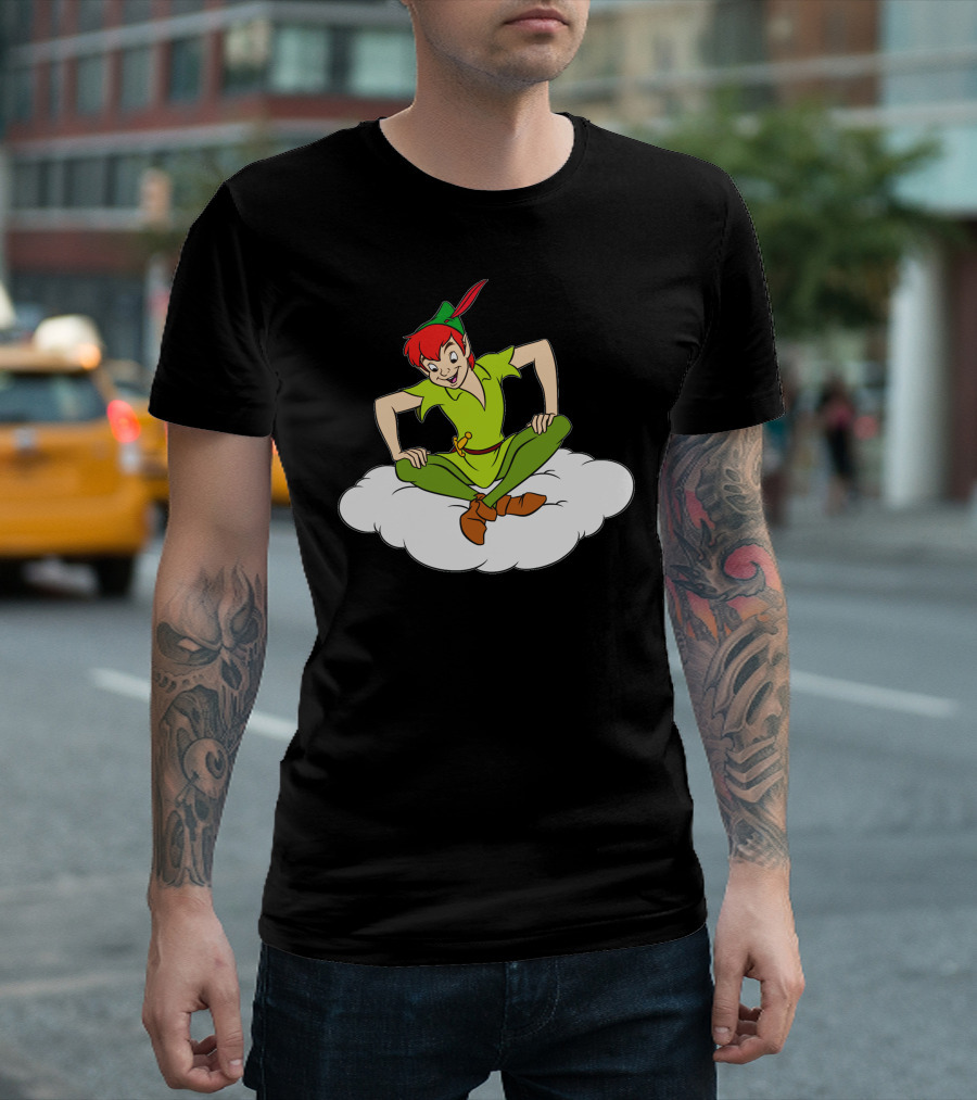 Peter Pan Sitting on Cloud Return to Never Land T-Shirt