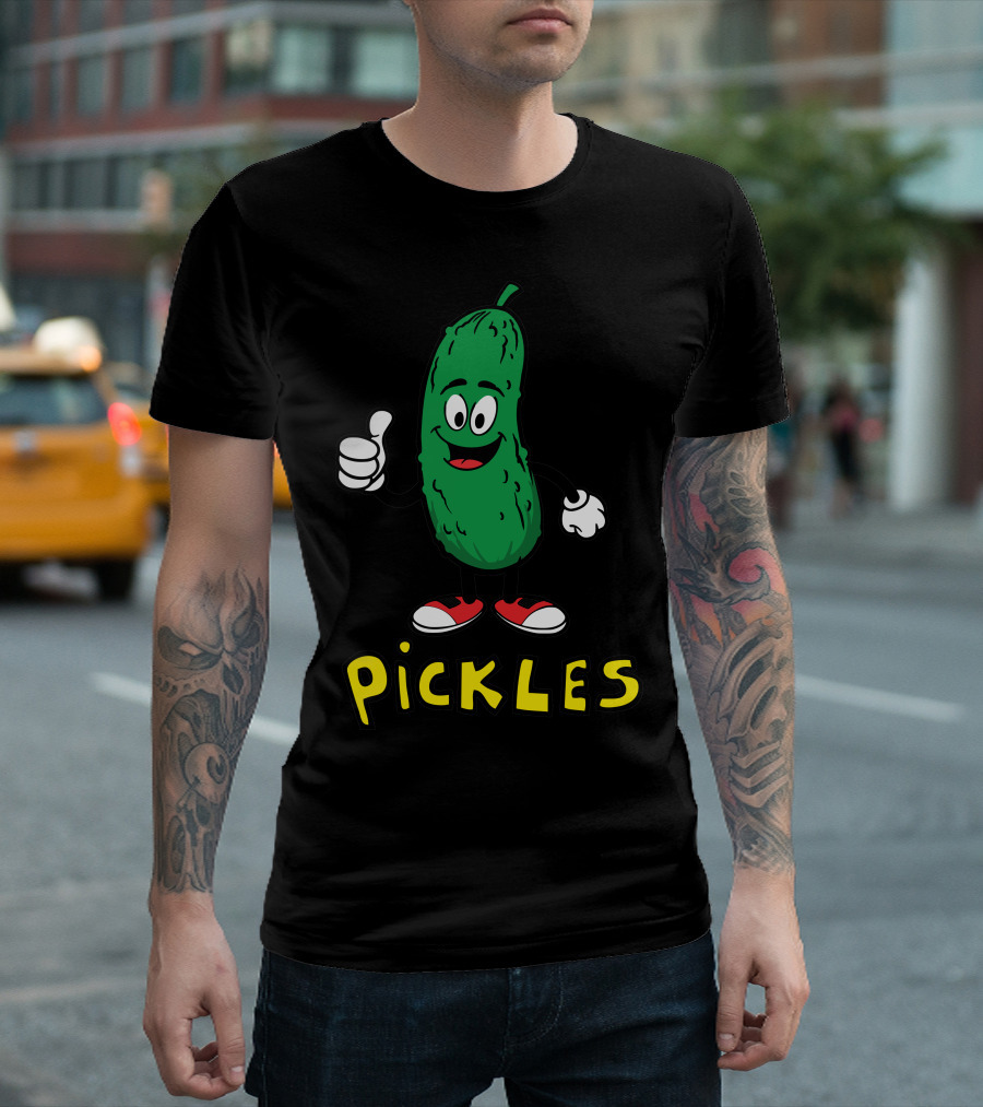 Pickles Cartoon Character Thumbs Up in Sneakers T-Shirt