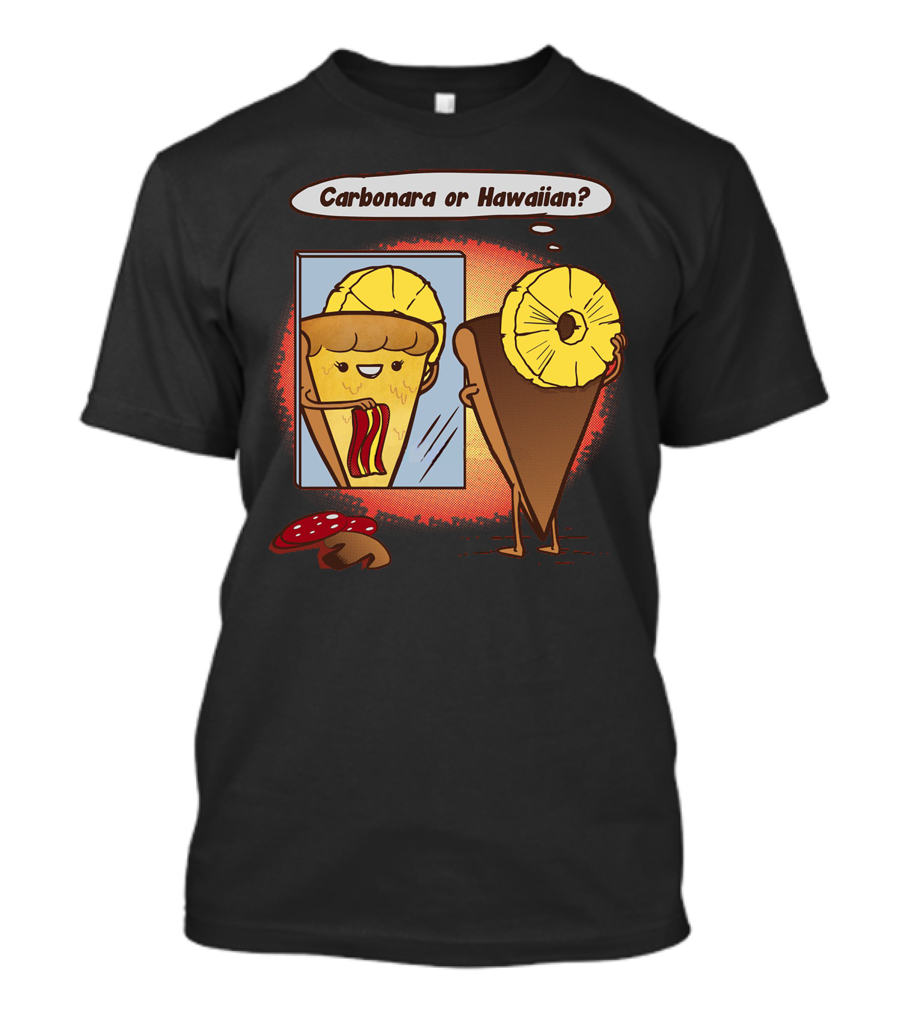 Posh Pizza Colab With Rpadame Carbonara Or Hawaiian T-Shirt