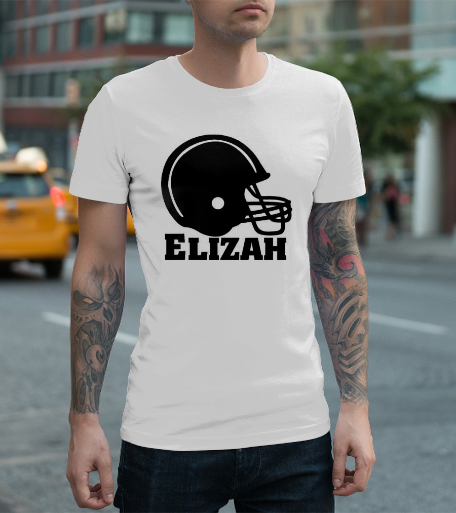 Elizah Football Helmet Promo Football T-Shirt