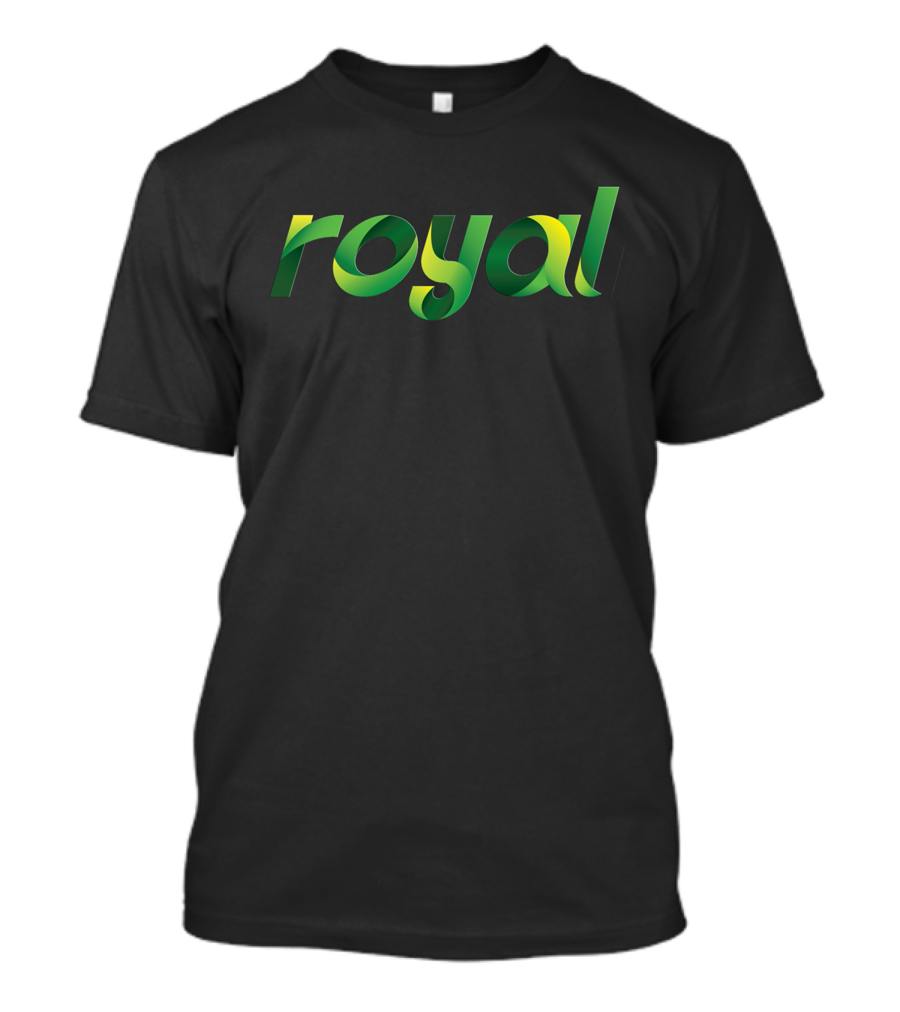 Royal Green Gradient Text T-Shirt