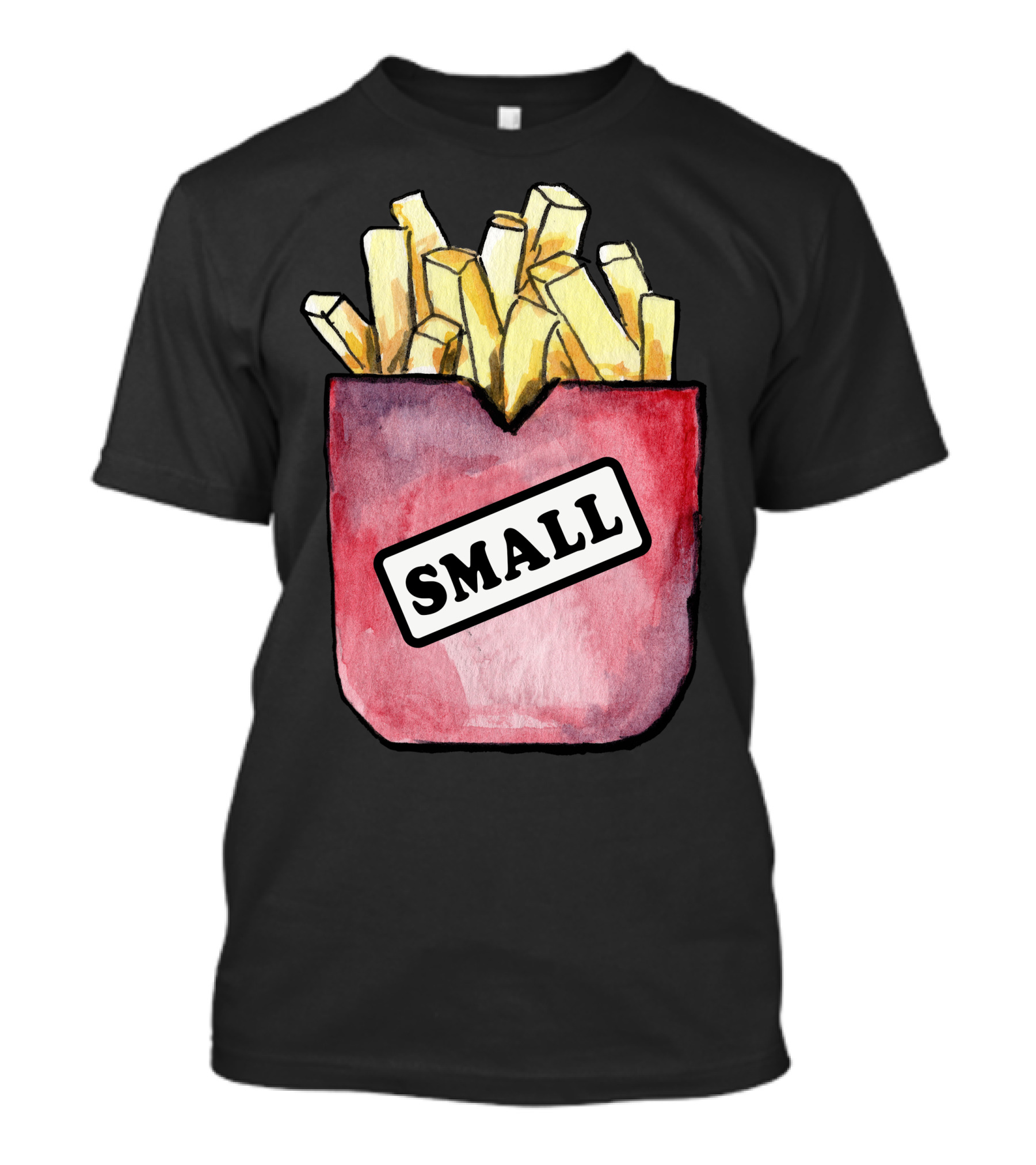 Small Fries French Fry Artwork On Red Container T-Shirt