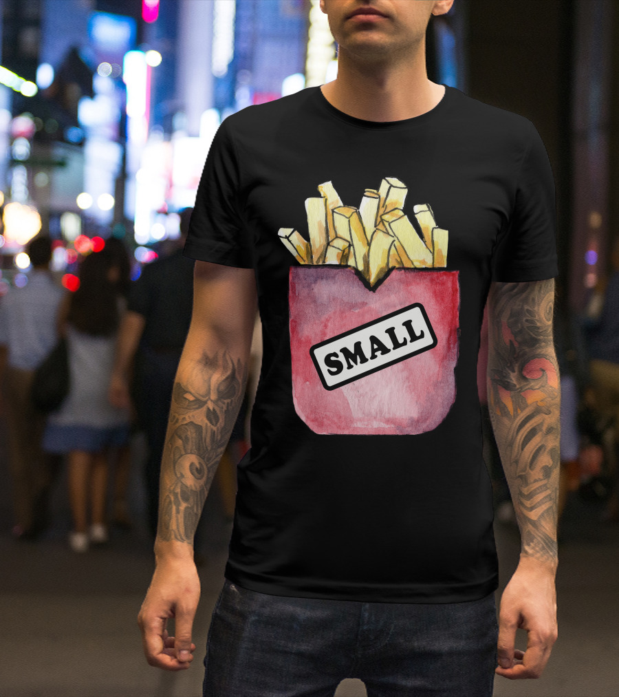 Small Fries French Fry Artwork On Red Container T-Shirt
