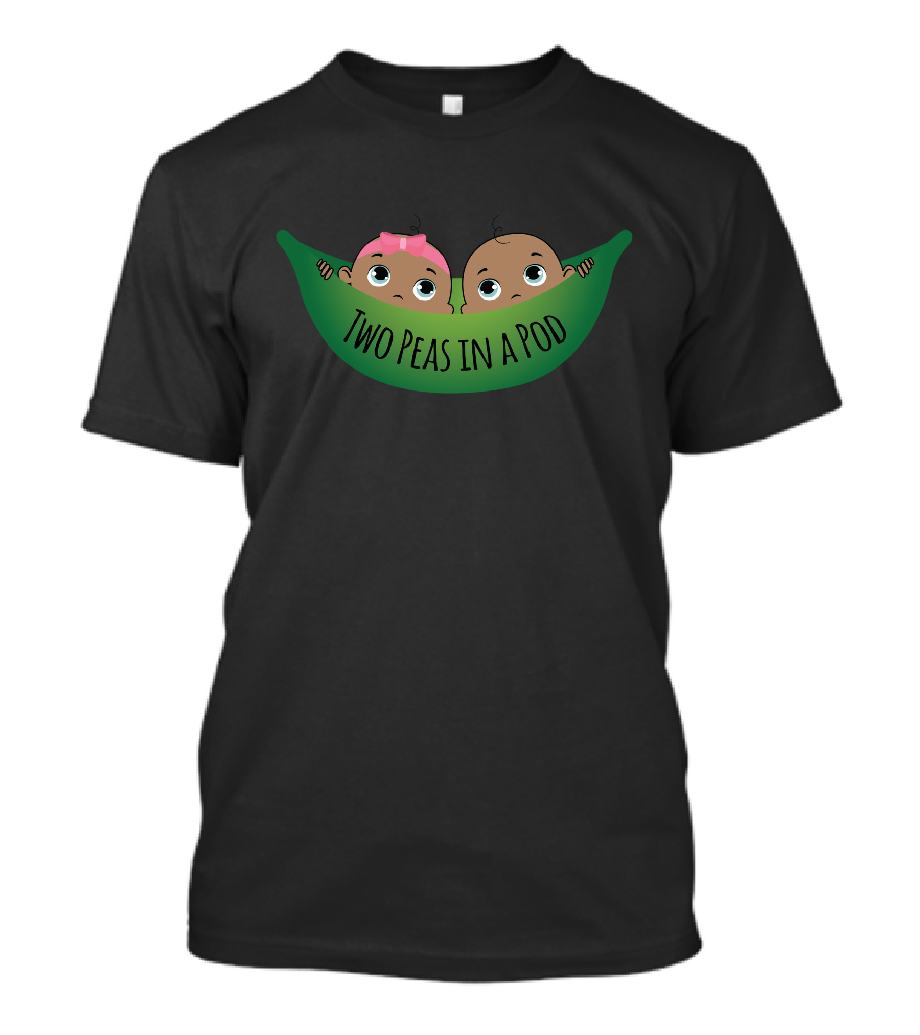 Two Peas In A Pod Twin Chocolate Babies T-Shirt