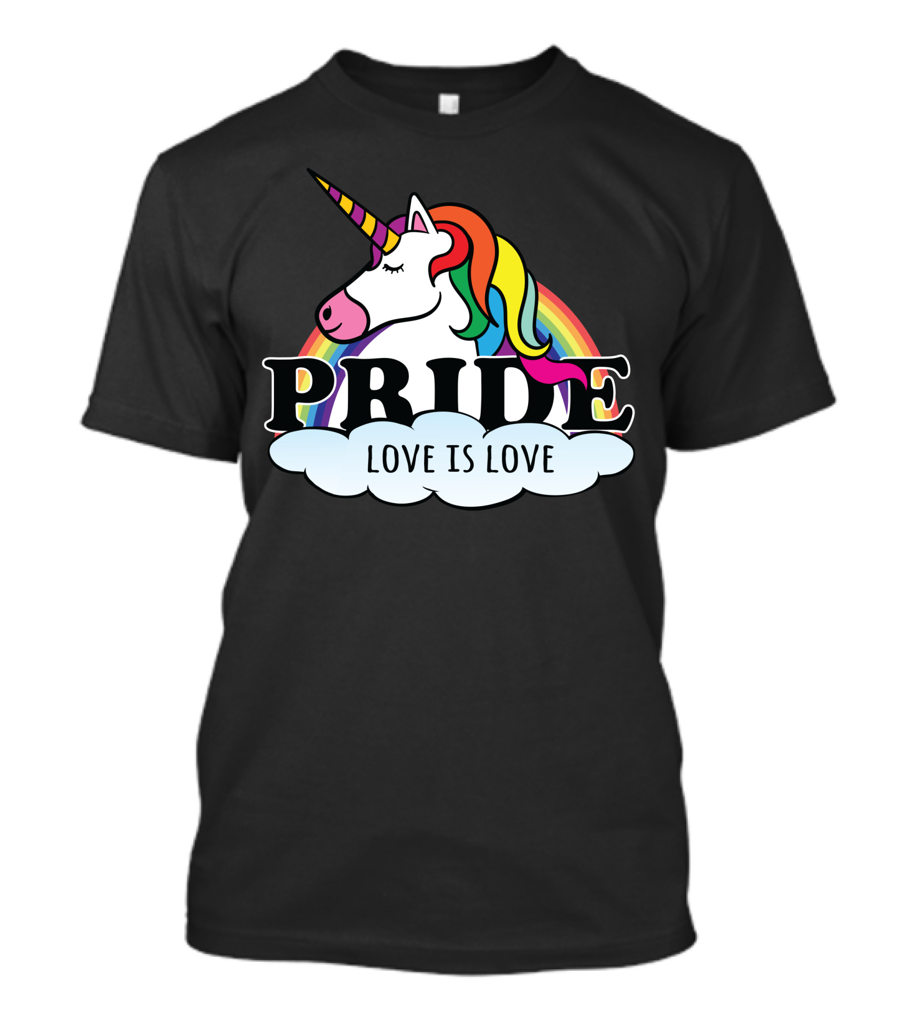 Pride Unicorn Love Is Love Rainbow T-Shirt