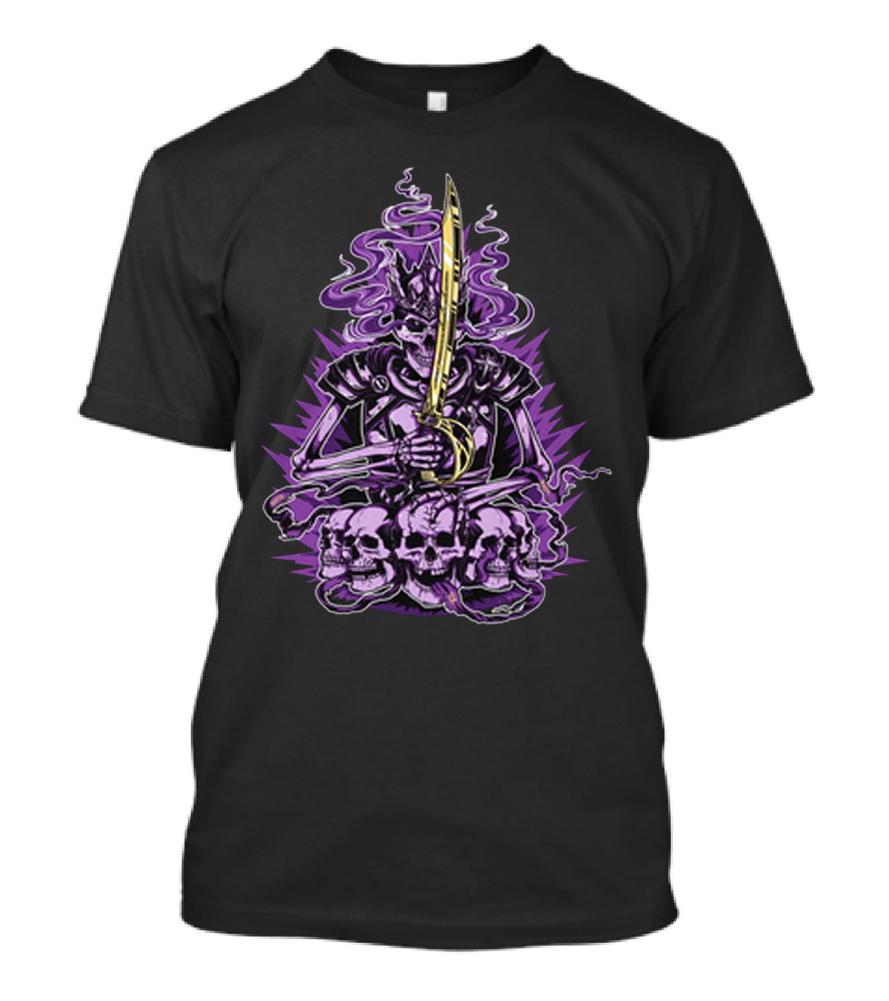URealms Bopen Skeleton Warrior Skull Throne T-Shirt
