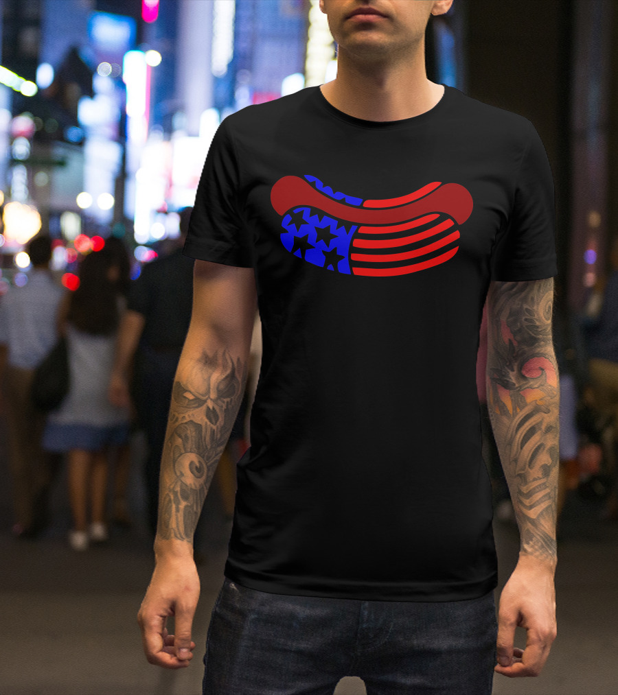 American Flag Hot Dog USA T-Shirt
