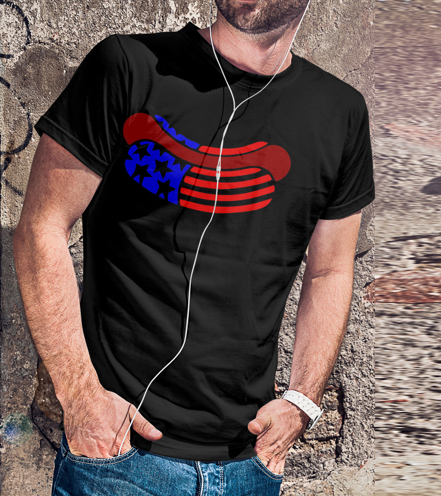 American Flag Hot Dog USA T-Shirt