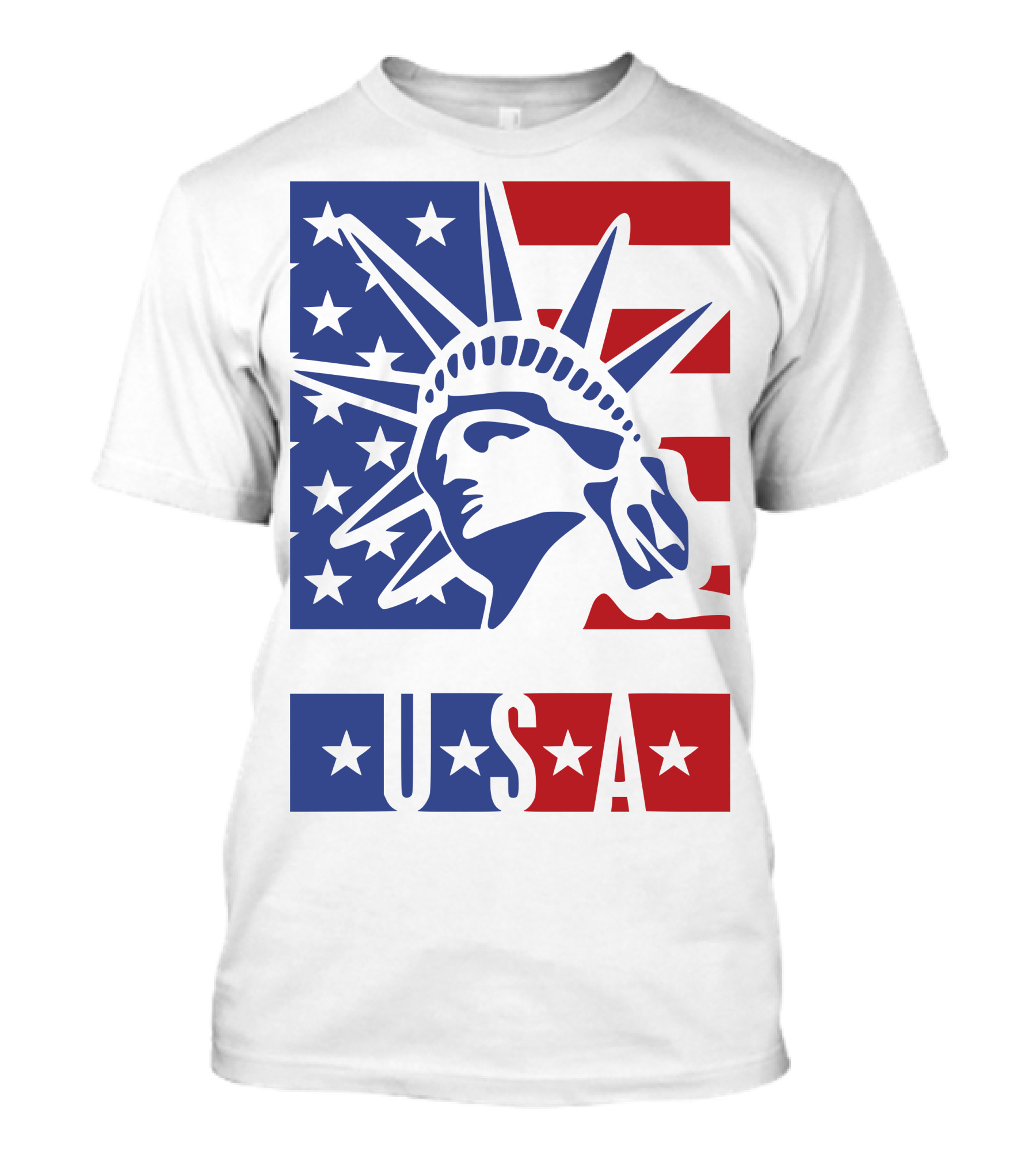 USA Statue Of Liberty American Flag Stars T-Shirt