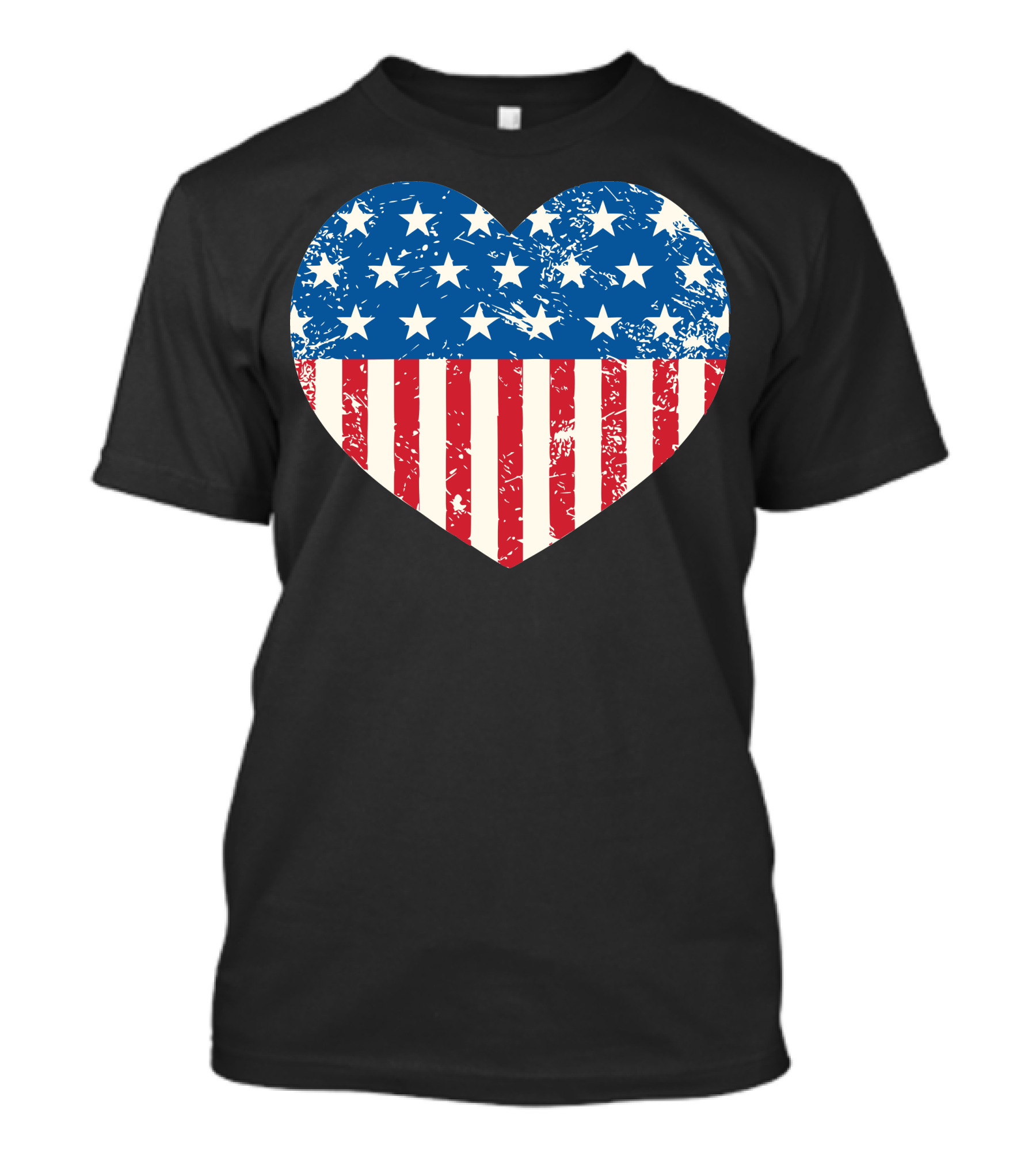 Heart Shape Usa Flag Stars And Stripes Vintage T-Shirt