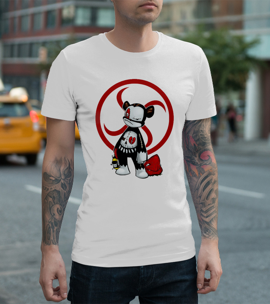 Bear Junior Heartbroken Emo with Biohazard Circle T-Shirt
