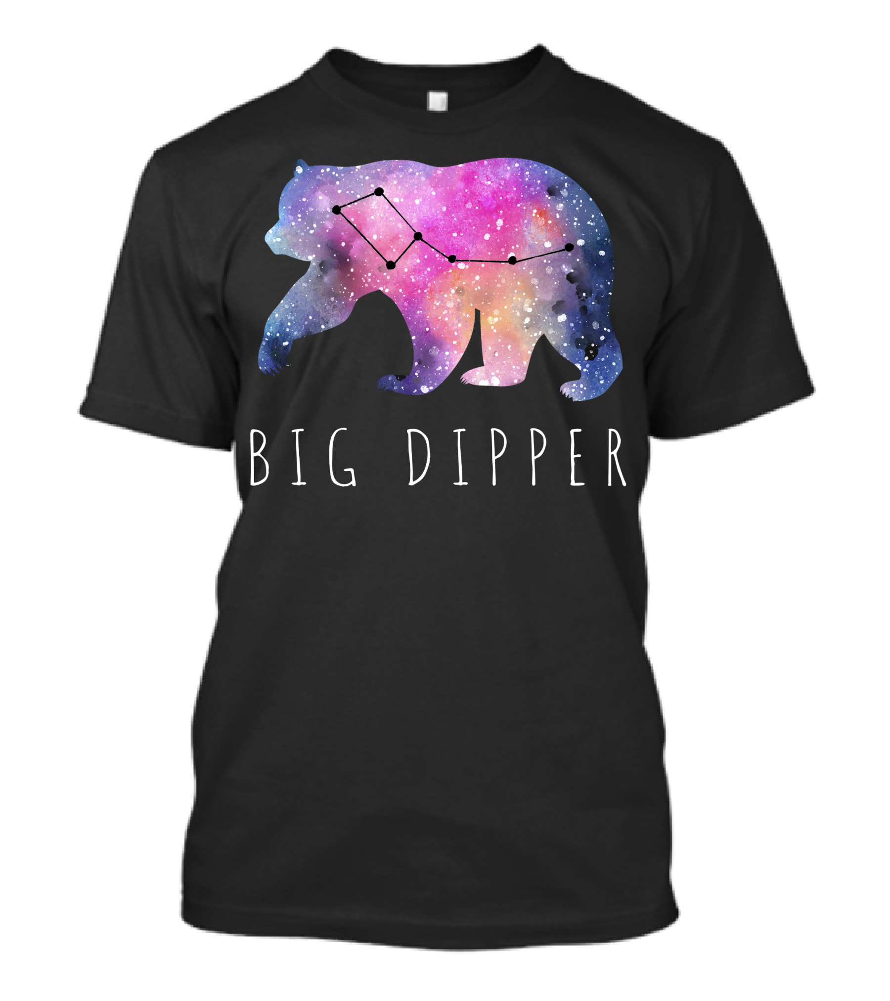 Big Dipper Galaxy Bear Silhouette With Starry Sky Constellation T-Shirt