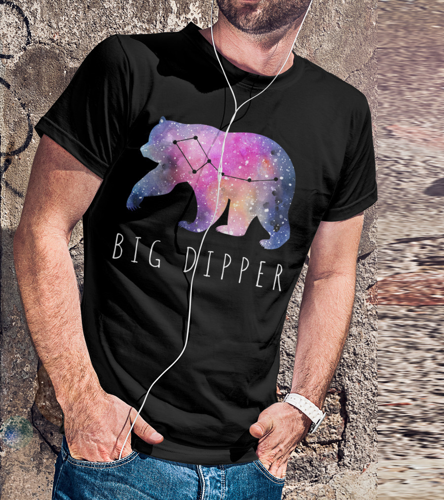 Big Dipper Galaxy Bear Silhouette With Starry Sky Constellation T-Shirt