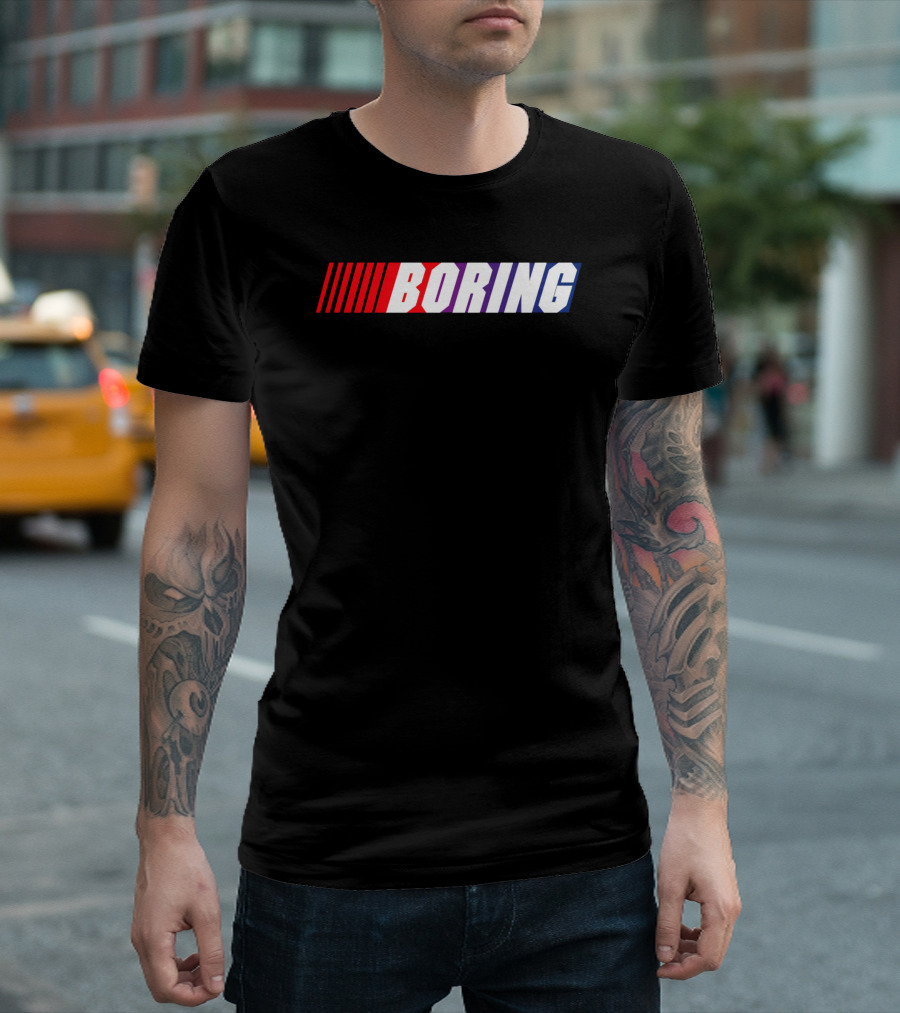 Boring NASCAR Style Racing Stripes T-Shirt