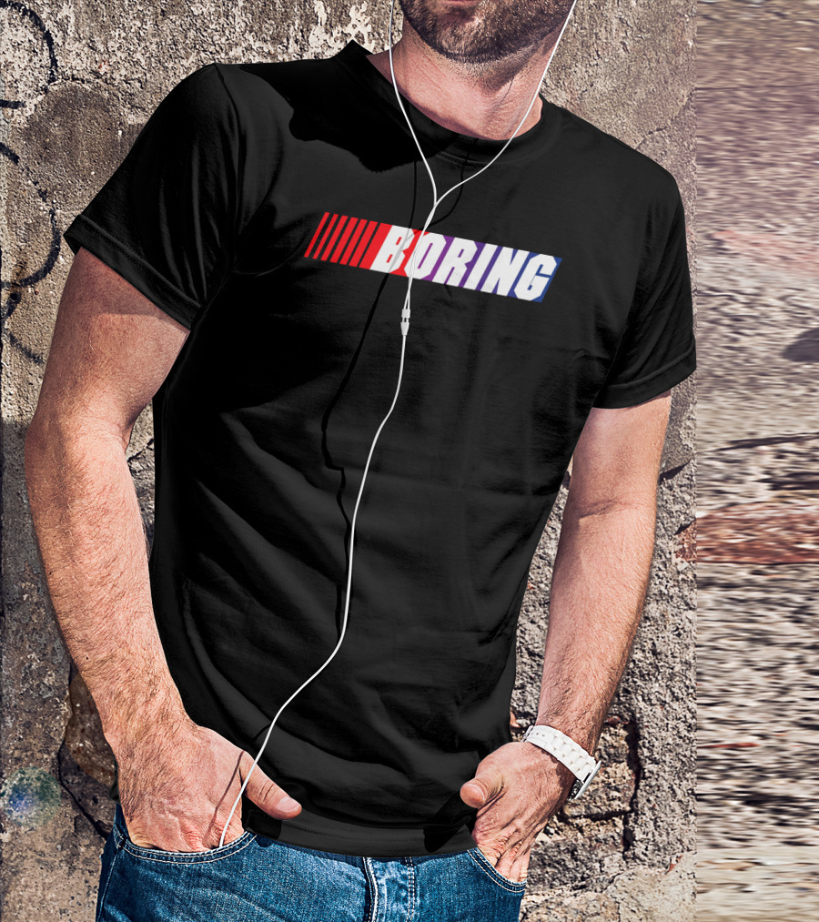 Boring NASCAR Style Racing Stripes T-Shirt