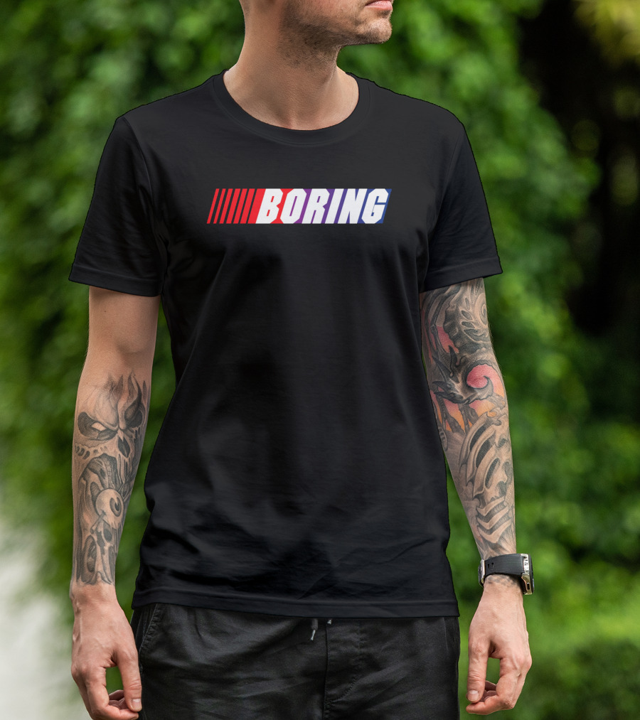 Boring NASCAR Style Racing Stripes T-Shirt