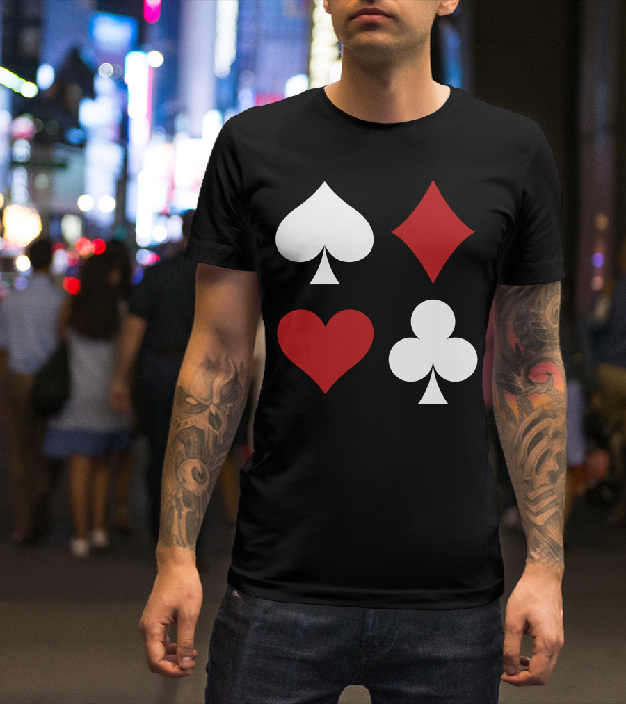Casino Signs Playing Card Suit Symbols T-Shirt