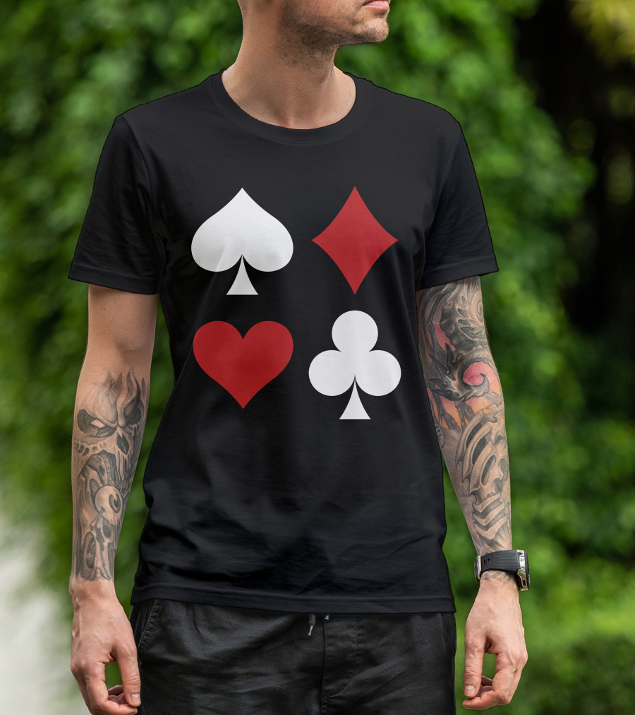 Casino Signs Playing Card Suit Symbols T-Shirt