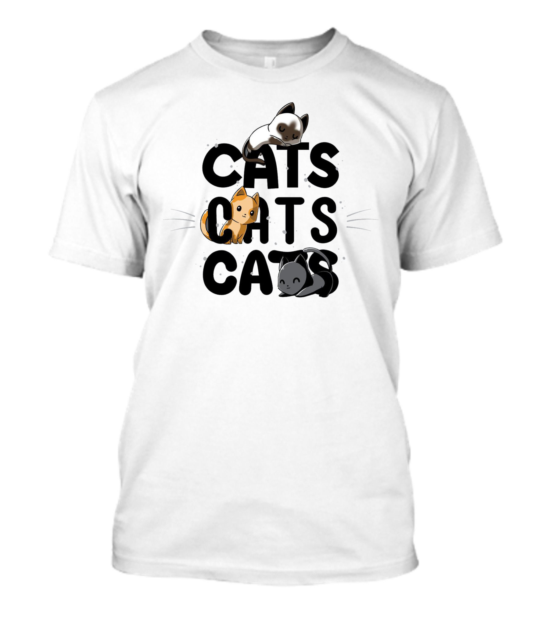 Cats Cats Cats Cute Trio Of Playful Cartoon Kittens T-Shirt