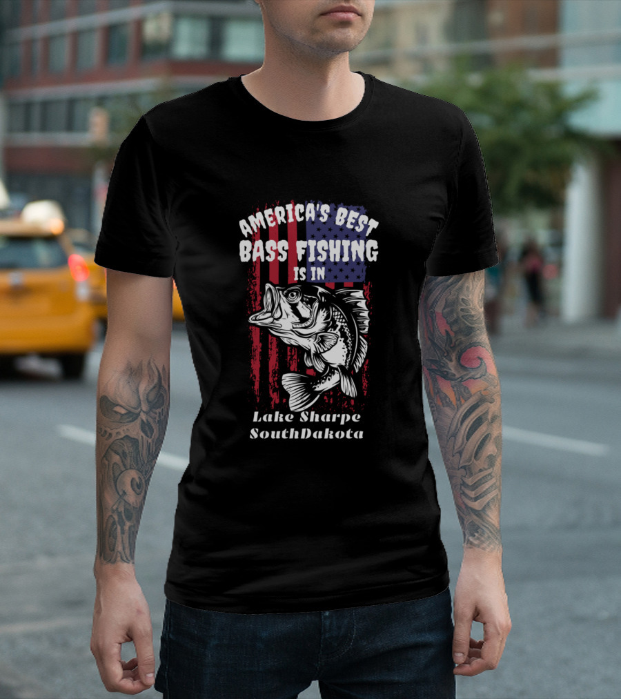 America's Best Bass Fishing Is In Lake Sharpe South Dakota T-Shirt