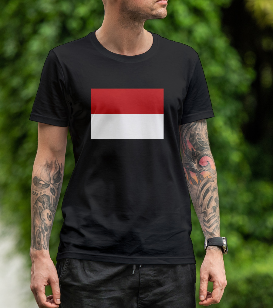 Monaco Flag Red And White Rectangle Icon T-Shirt