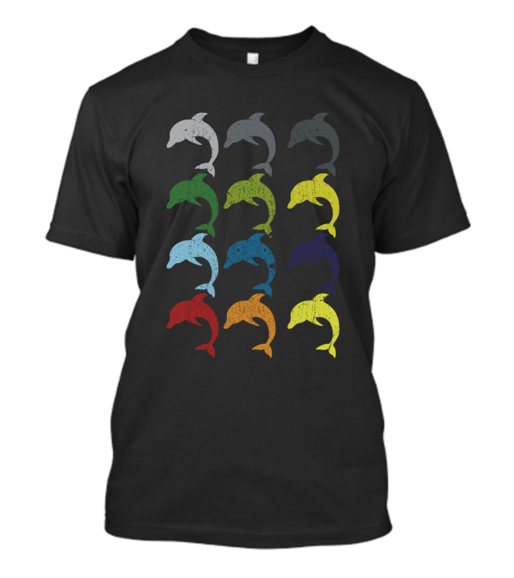 Neon Multi-Color Dolphin Pop Art Animal T-Shirt