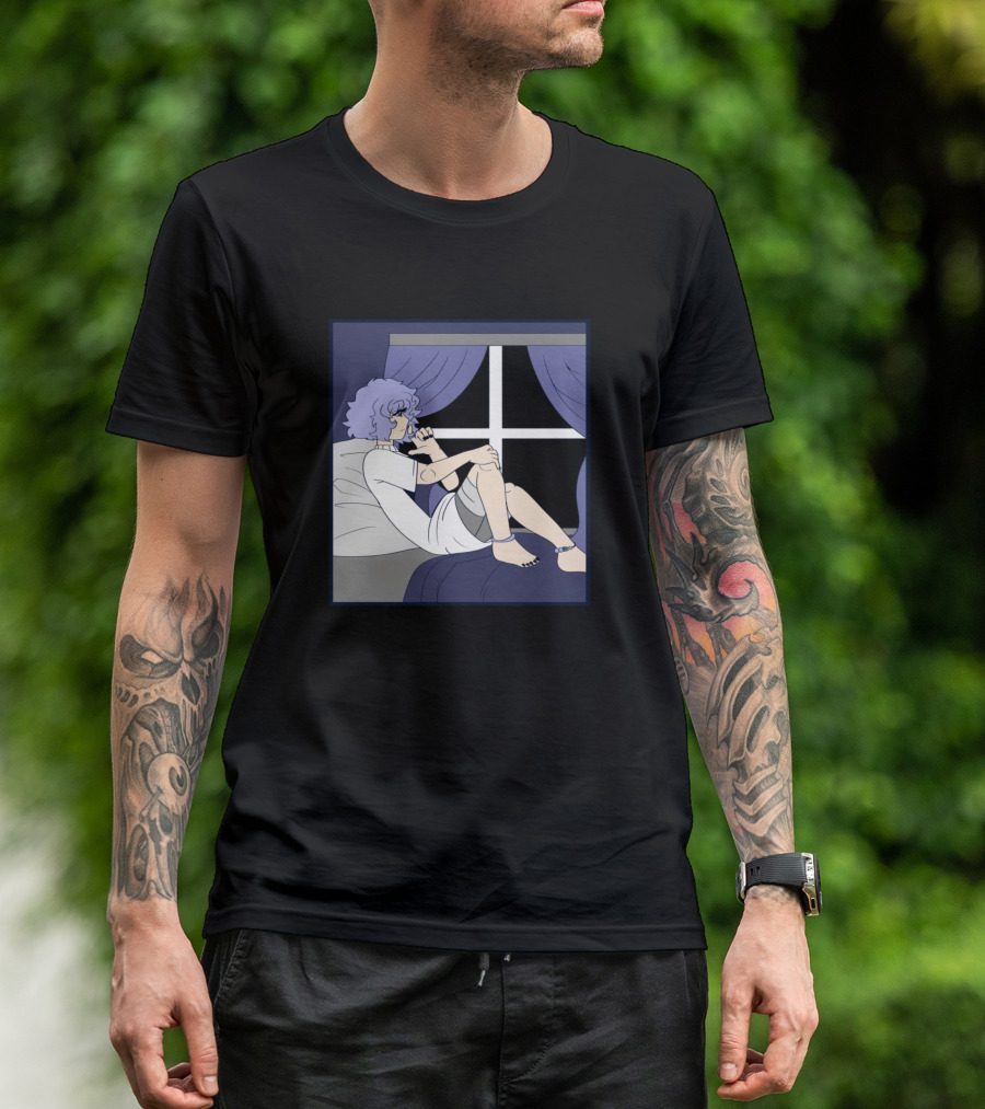 Sitting By The Window Dreamy Night Thoughts T-Shirt