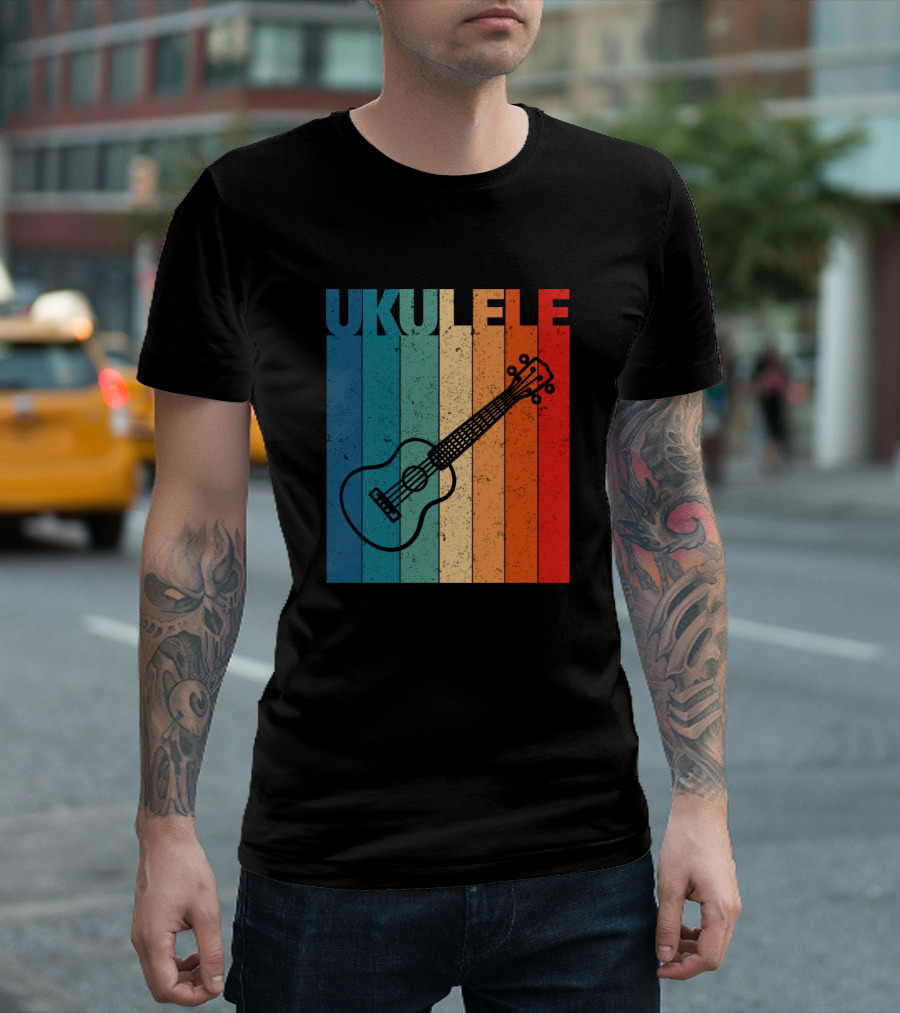 Ukulele Retro Stripes T-Shirt