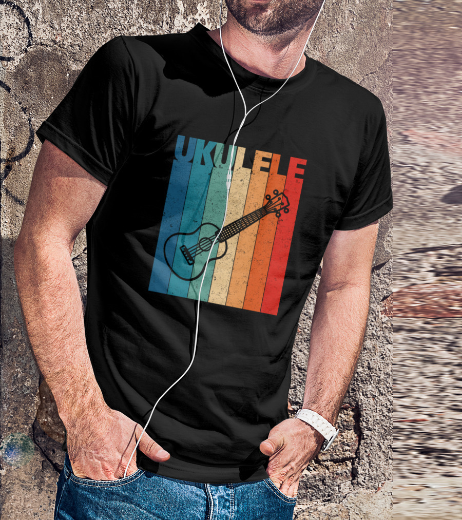 Ukulele Retro Stripes T-Shirt
