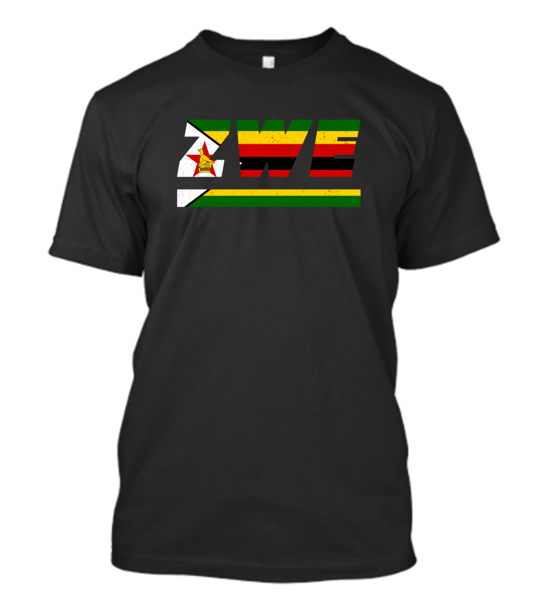 Zwe Zimbabwe African Flag Iso Code 3166 T-Shirt