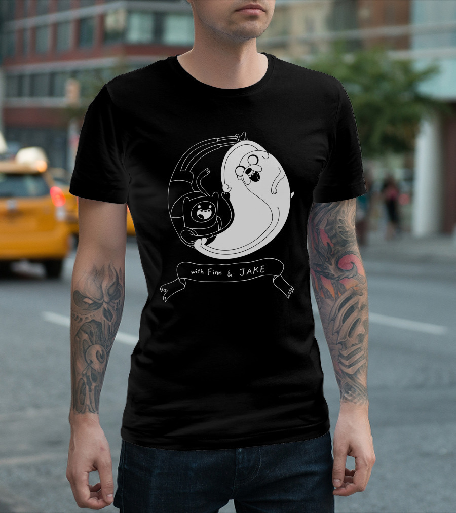 Adventure Tao with Finn and Jake Yin Yang T-Shirt