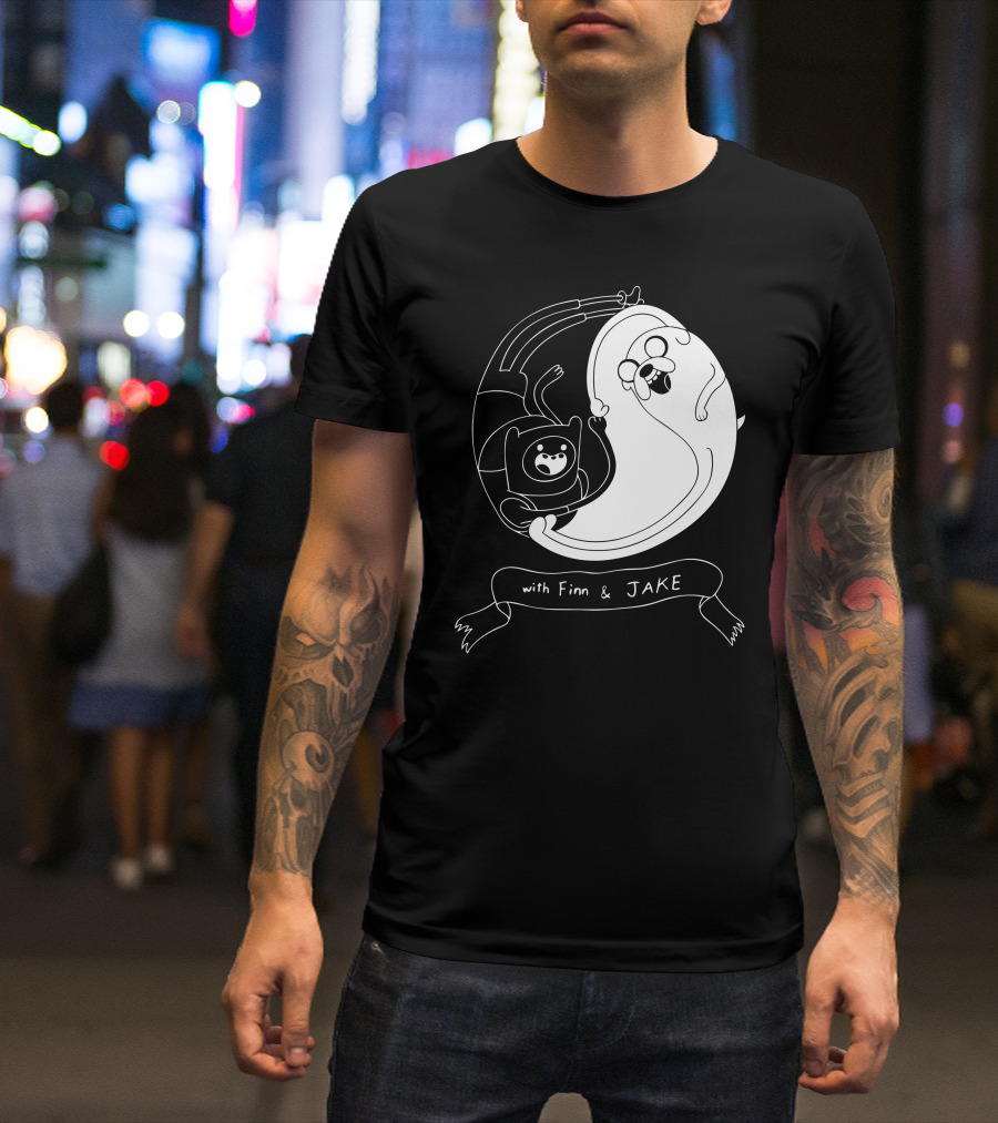 Adventure Tao With Finn And Jake Yin Yang T-Shirt