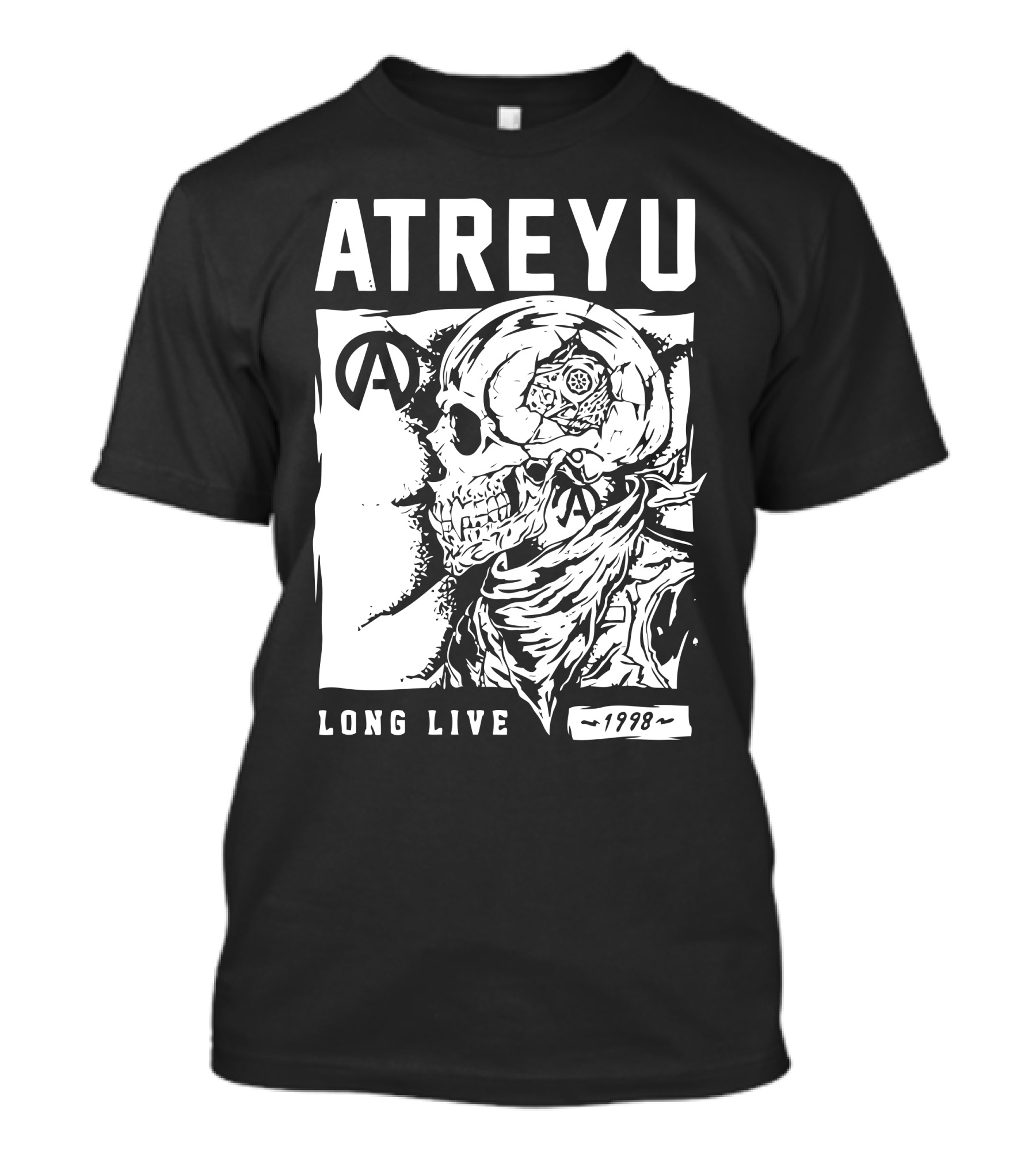 Atreyu Long Live 1998 Skeleton Skull T-Shirt