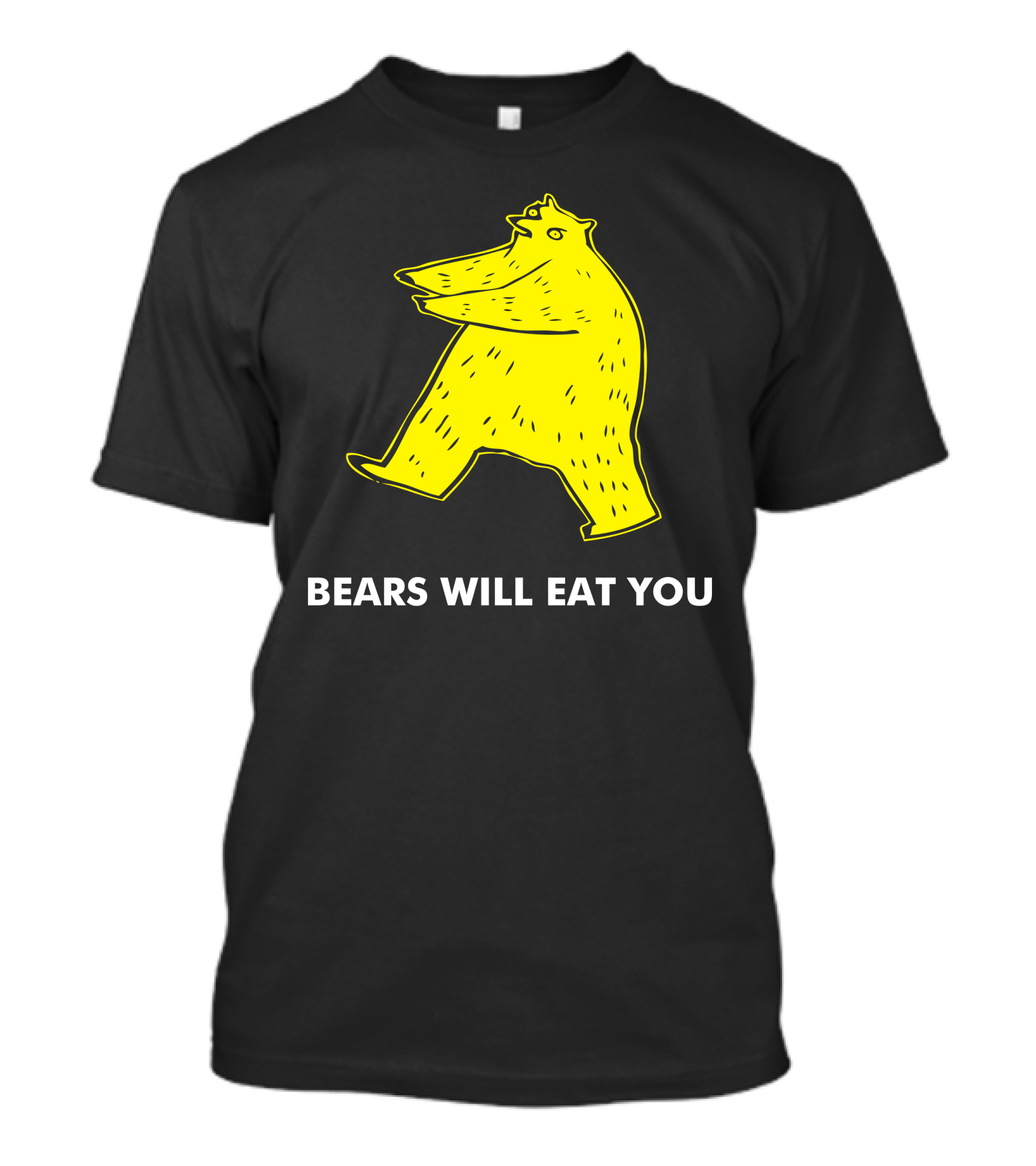 BEARS WILL EAT YOU Yellow Bear T-Shirt