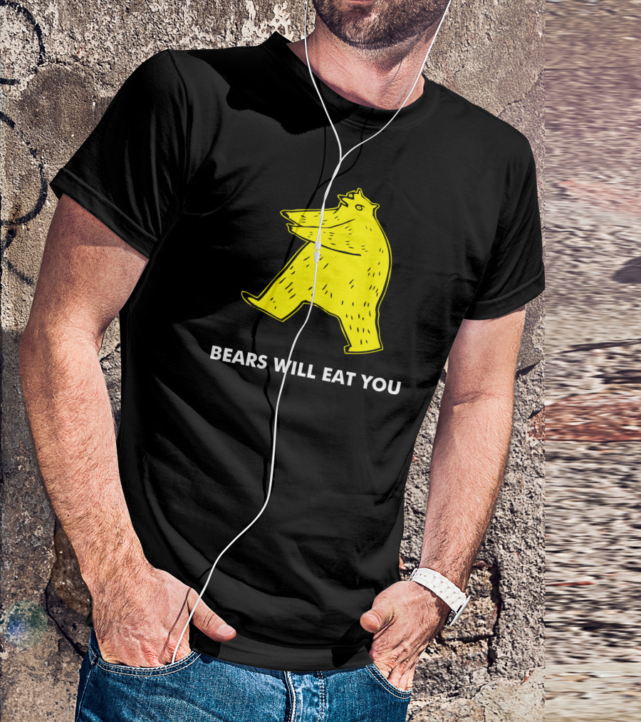 BEARS WILL EAT YOU Yellow Bear T-Shirt