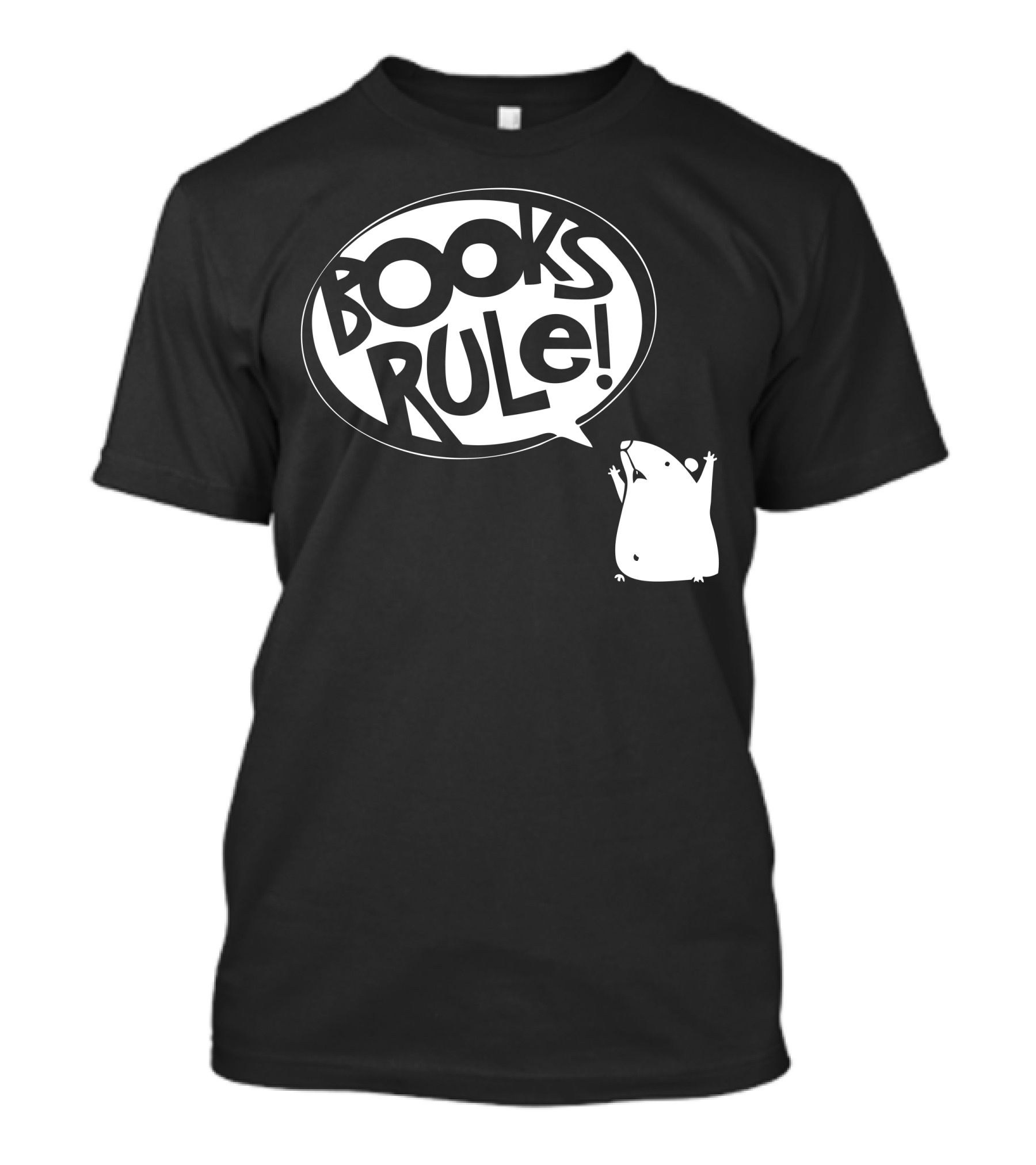 BOOKS RULE Enthusiastic Mouse Speech Bubble T-Shirt
