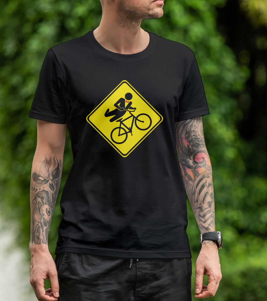 Caution Bicycle Freestyle Warning Sign T-Shirt