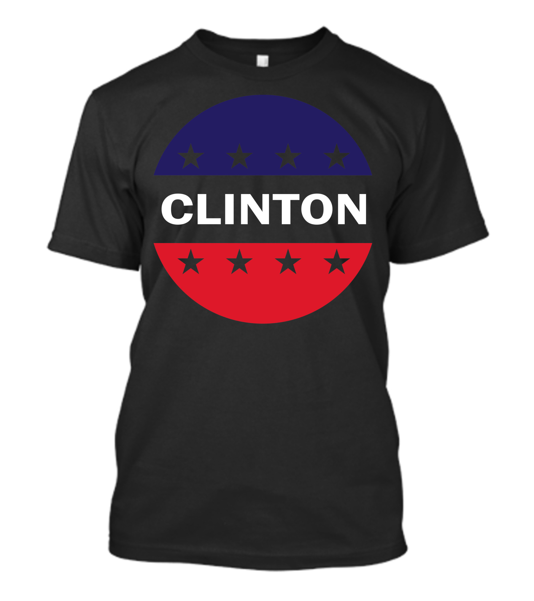 Clinton Red Blue Circle With Stars T-Shirt