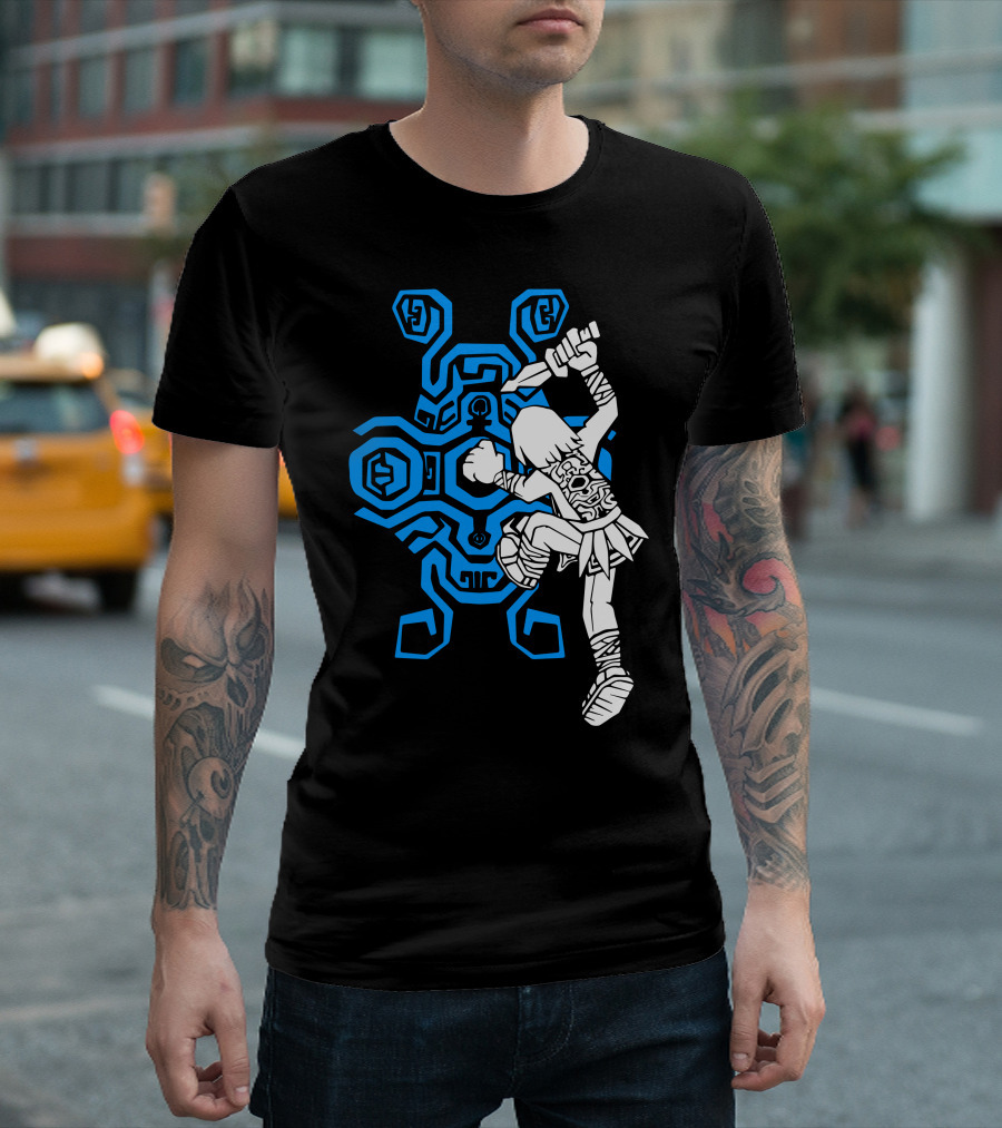 Colossal Weak Spot Attack Fantasy Puzzle Hero Scene T-Shirt