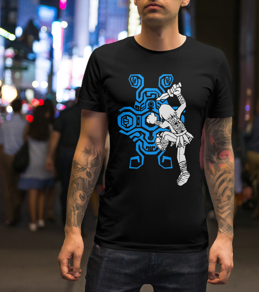 Colossal Weak Spot Attack Fantasy Puzzle Hero Scene T-Shirt