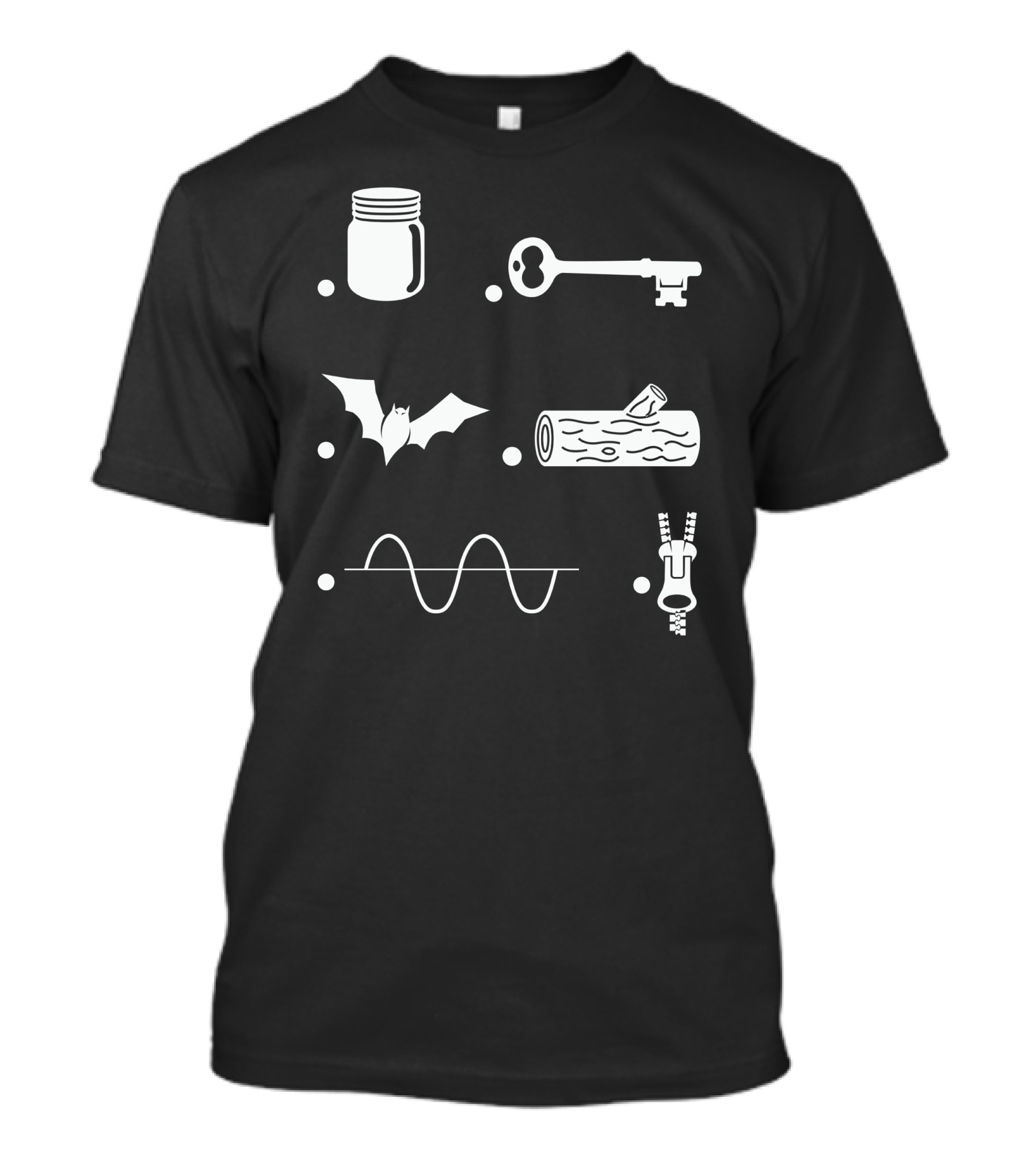 Jar Key Bat Log Wave Zip T-Shirt