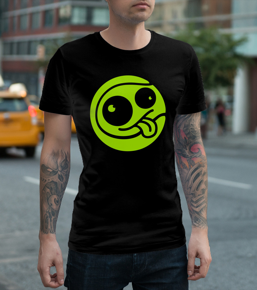 Crazy Tennis Ball Face with Tongue Out T-Shirt