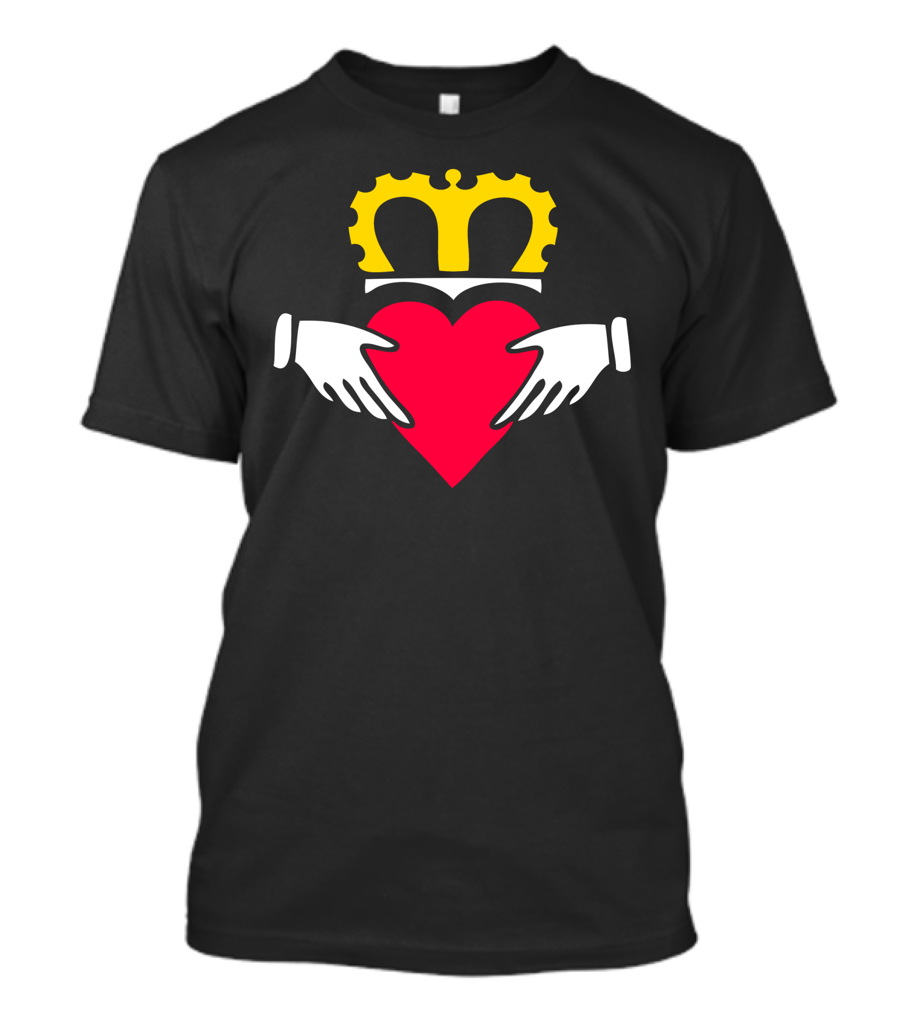 Crown Of Ireland Claddagh Symbol Heart And Hands T-Shirt