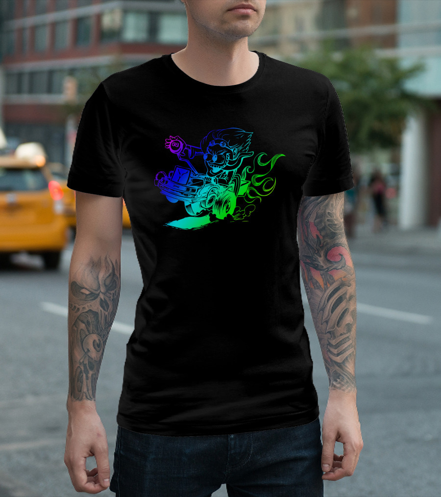 Doc Fink Time Traveling Neon Racer T-Shirt