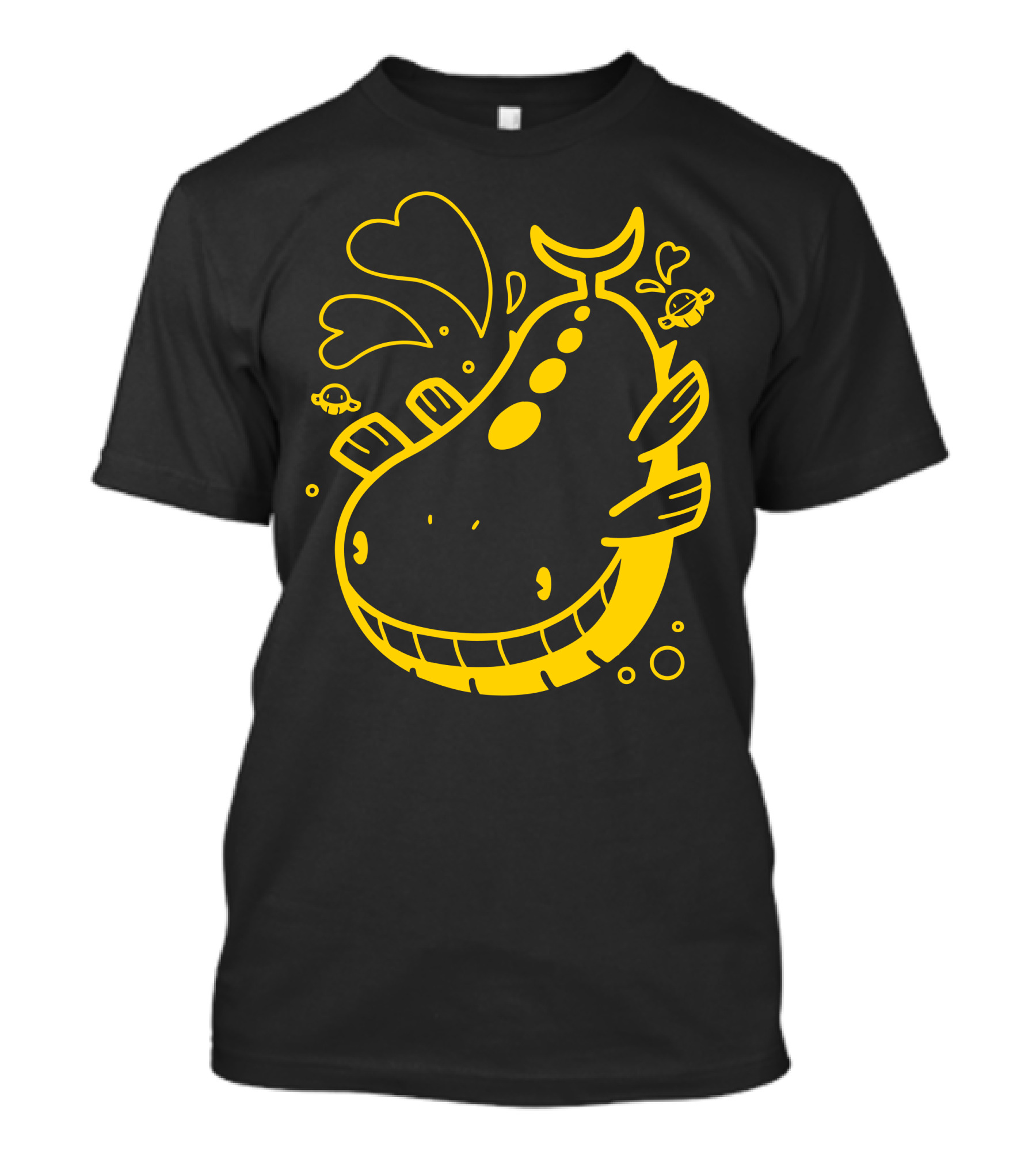 Float On Wailord Yellow Space Whales Plentiful Hearts T-Shirt