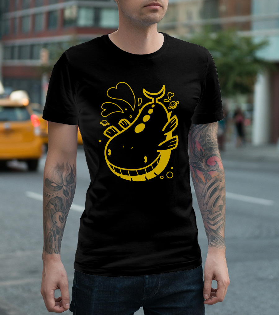 Float On Wailord Yellow Space Whales Plentiful Hearts T-Shirt