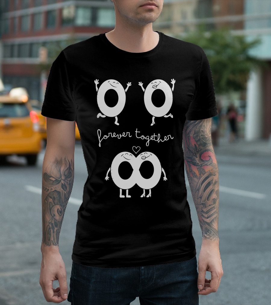 Forever Together Smiling Donuts With Hearts And Hands T-Shirt